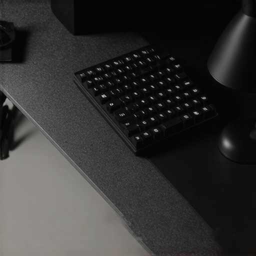 A clean, fingerprint-resistant matte desk surface featuring a felt desk mat and soft side lighting for a professional workspace.