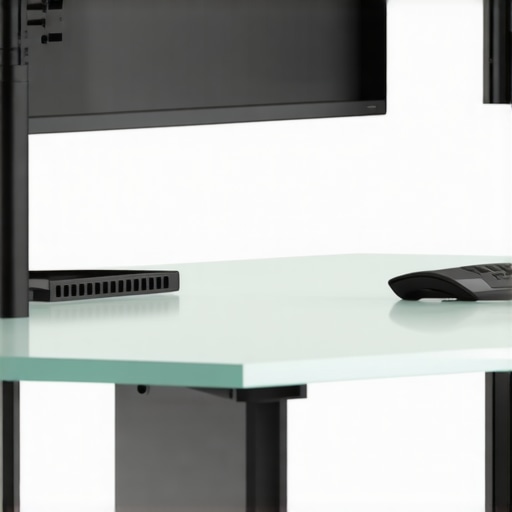 Strengthening a glass desk for monitor mounts Monitor arm reinforcement plate on a glass desk