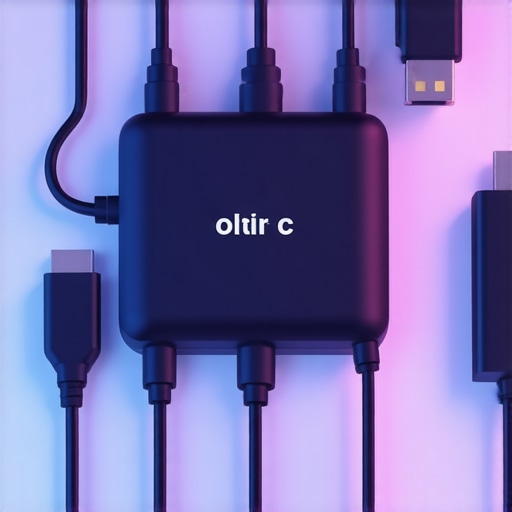 Technical nuances of USB-C dock connectivity Close up of a modern USB-C dock with multiple peripheral connections on a professional desk setup