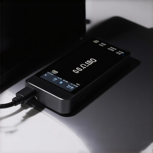Testing USB-C Power Stability A digital USB-C power meter displaying wattage and voltage between a laptop and a dock.