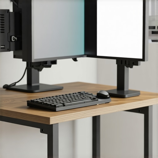 The Only Way to Fit a Dual Monitor Setup on a Tiny Desk