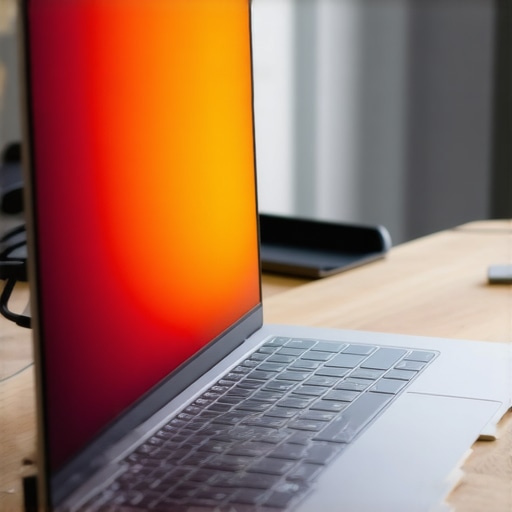 The Thermal Reality of Clamshell Mode A closed laptop in a vertical stand showing thermal heat buildup
