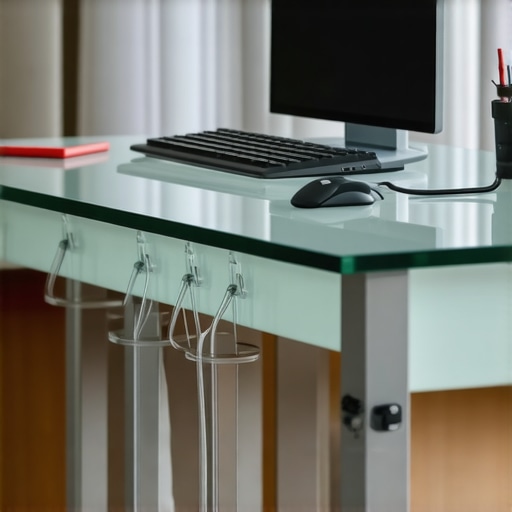 The trick to hiding wires on a glass top desk