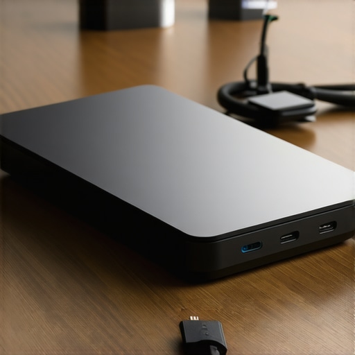 Thermal Management for USB-C Docks A USB-C dock with an added heat sink for better cooling on a professional desk setup