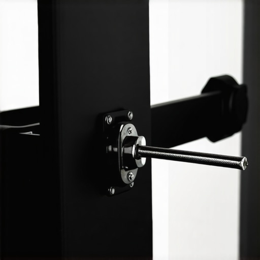 A close-up of a hand using an allen wrench to tighten the tilt tension screw on a monitor arm to stop the screen from sagging.