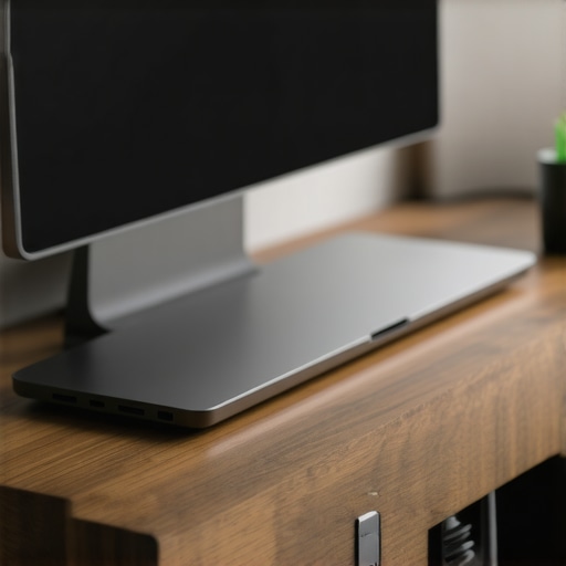 Using a Desk Shelf to Increase Surface Area Minimalist desk shelf setup with ultrawide monitor