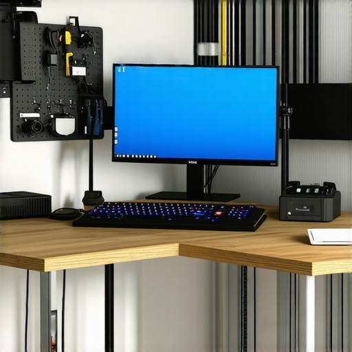 Vertical Desk Organization and Ergonomic Setup Small bedroom office showing pegboard storage and monitor arm for better space management