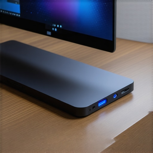 Vertical USB-C Dock Mounting for Better Cooling A silver USB-C dock mounted under a desk with spacers to improve airflow and prevent overheating.